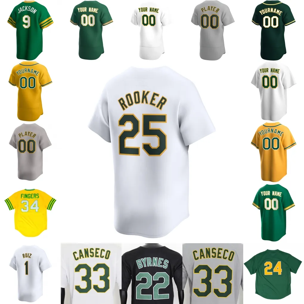 Brent Rooker Baseball Jersey Rickey Henderson Shea Langeliers JJ Bleday Tyler Nevin Seth Brown Zack Gelof Esteury Ruiz Paul Blackburn Mason Miller Rickey Henderson