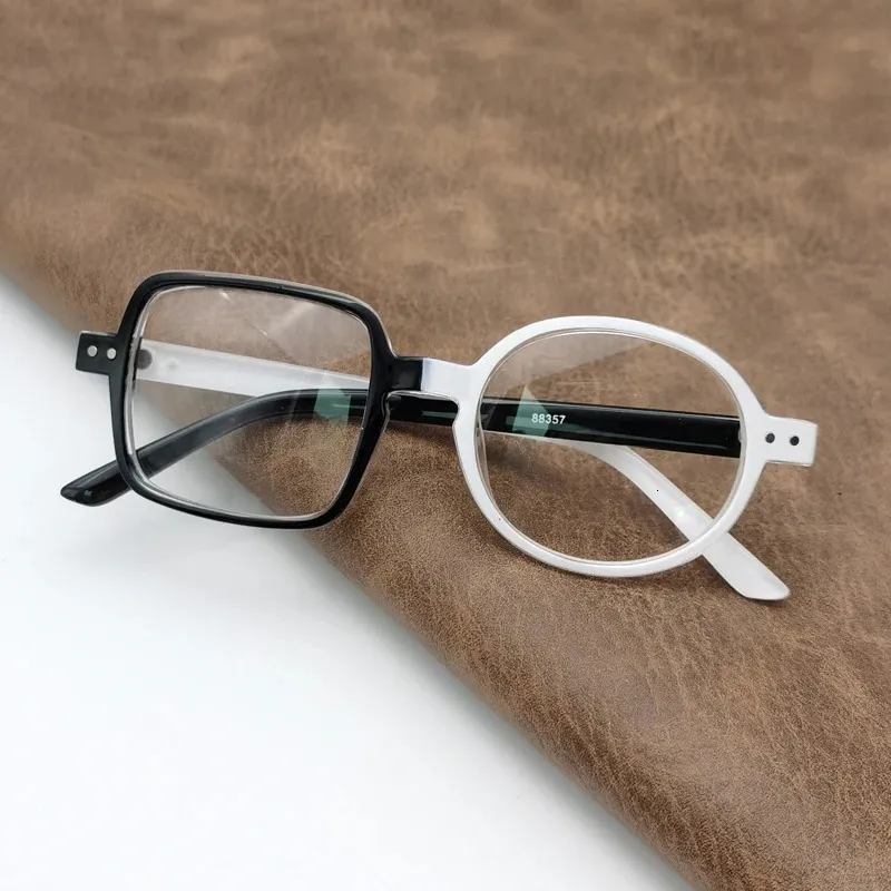 CUBOJUE Svartvita läsglasögon 0 100 150 200 250 300 Kvinnor Male Novely-glasögon Fram Runda kvadratglasögon Diopter 240514