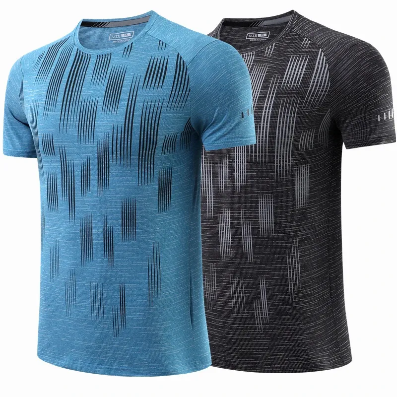 Mens Casual Sportswear Fitness Sports Clothes Gym Running T-Shirt Outdoor Jogging Tops Thin Breathable Elasticity Dry Fit 240515