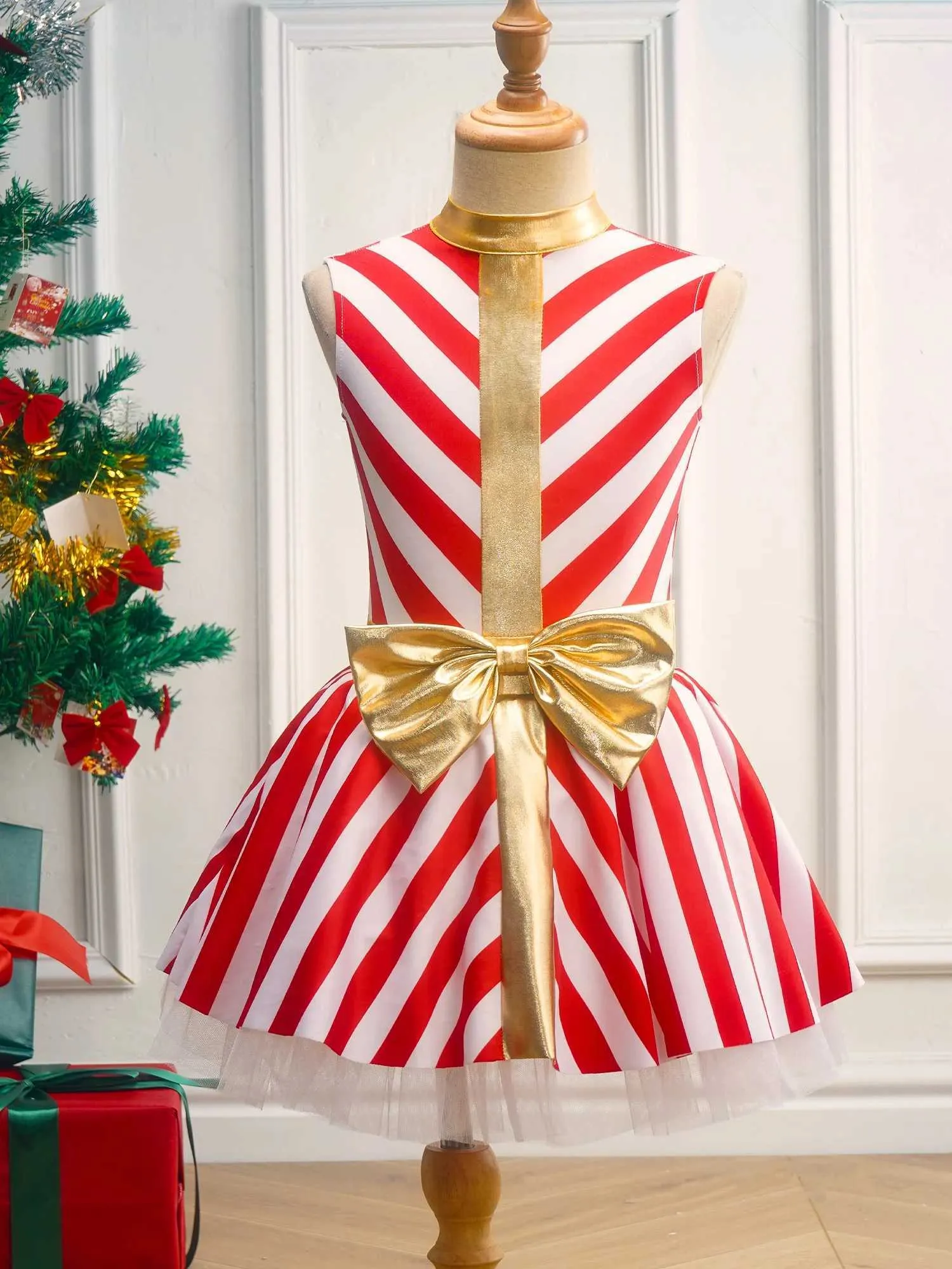 Mud Pie Girls' Candy Cane Tutu - Sparkly Sequin Holiday Tutu Skirt For Toddlers (12M-2T)
