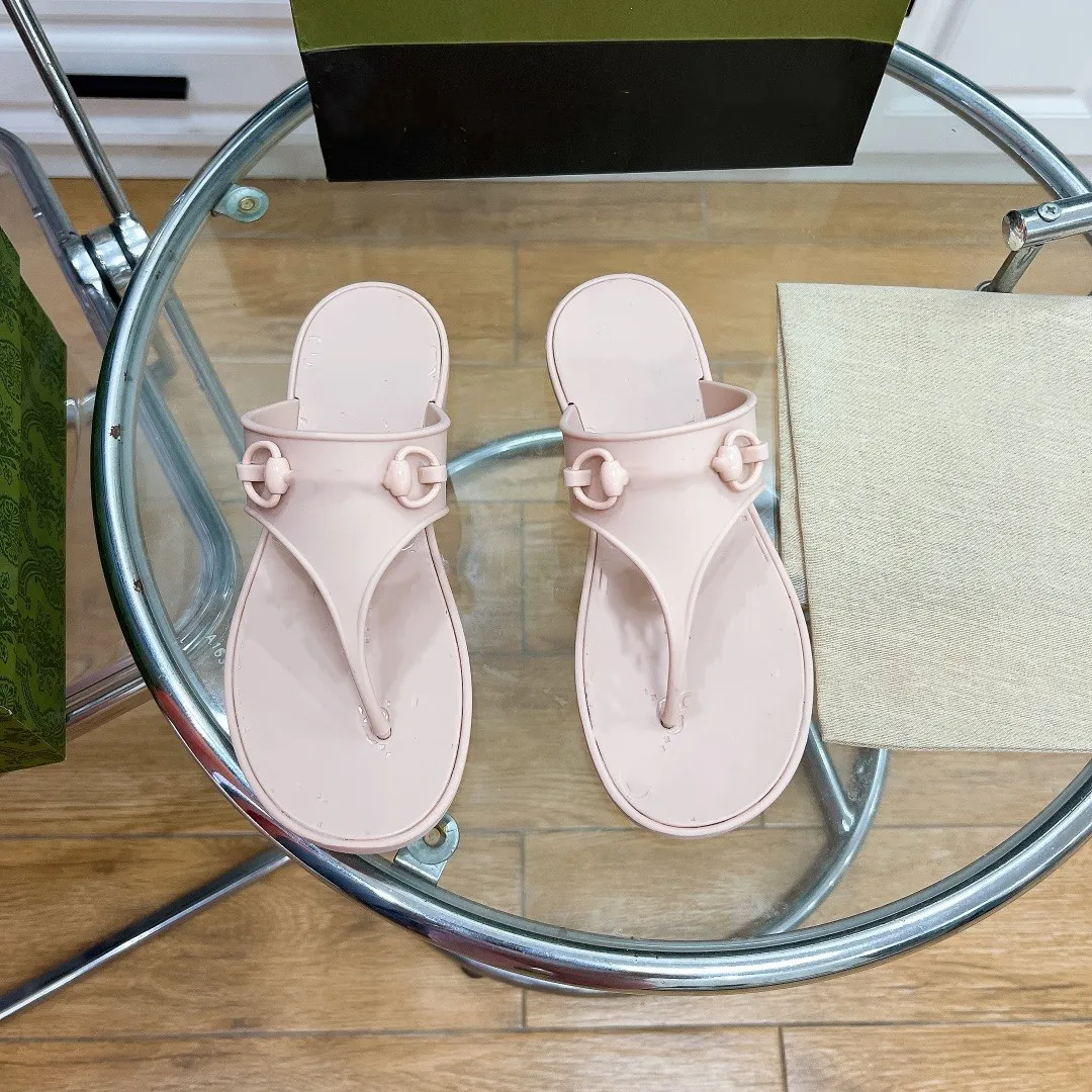catwalk flip flops Classic double buckle women s fashion slippers luxury