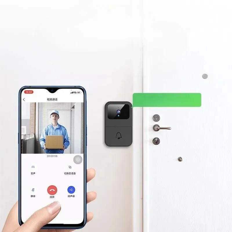 Smart Home Bezprzewodowe wideo Doorbell 2-Way Audio HD wideo Kamera do drzwi Cloud Storage Nocne widzenie, 2,4G WIFI kompatybilne