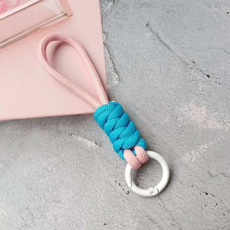 Chaveiro de cordão trançado criativo para capa de telefone Mulheres anti perdidas nó com cinta de correção Correntes de chaves DIY Keyring de moda