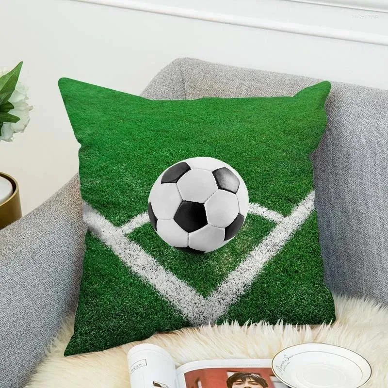 Kudde F-fotboll Dekorativa omslag för soffa täcker 45 kuddfäste 40x40 S heminredning Bildekoration Pilow Cases