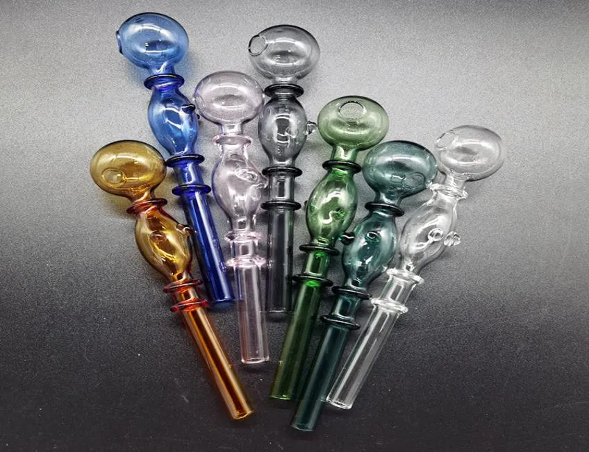 Dikke Pyrex Glass Bong Oil Burner Pijp kleurrijke hand rookpijpen ongeveer 140 mm spiraalvormige buis borosilicaat veerbuizen dab rig dia9599493