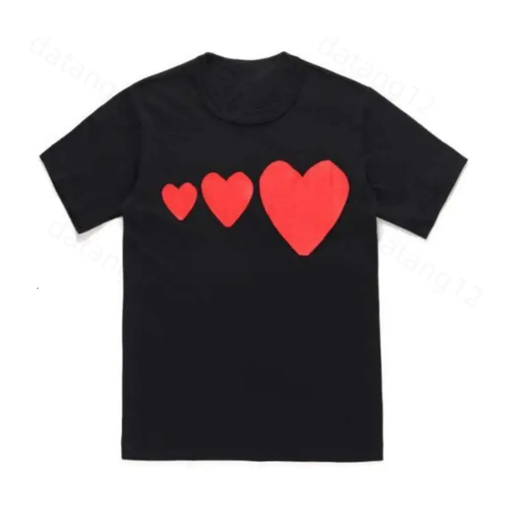 놀이 셔츠 디자이너 T 셔츠 CDGS 셔츠 셔츠 패션 남성 놀이 T 셔츠 가콘 디자이너 셔츠 레드 커밋 하트 캐주얼 여성용 배지 그래픽 티 하트 슬리브 199