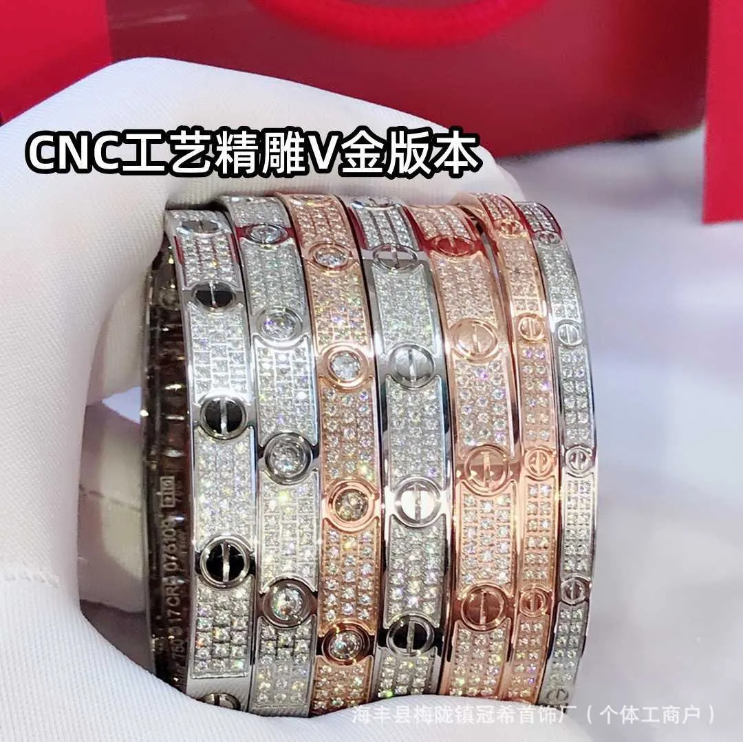 Crystal clear high quality womens bracelets Gold High love Narrow Full Sky Star Bracelet for Women 18K Rose Fashion with Original logo cartter