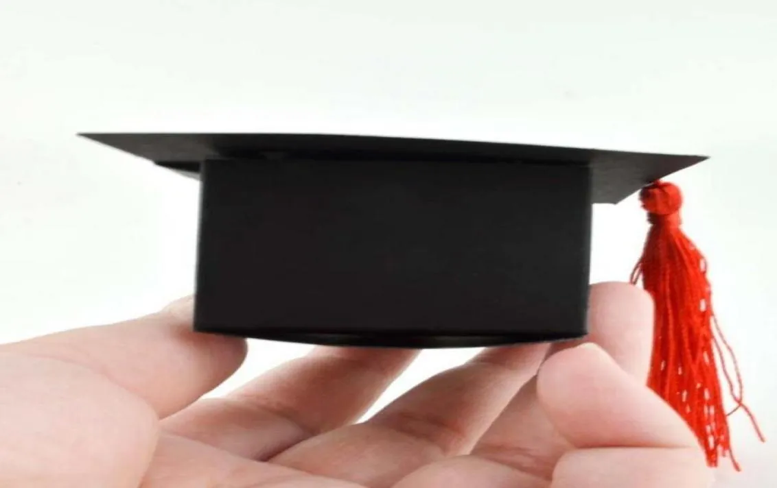 50 pcslot dottor cappello cappello di caramella di laurea di laurea decorazione di carattere di caramelle a favore delle scatole di dotatura di imballaggio regalo T2002294910429