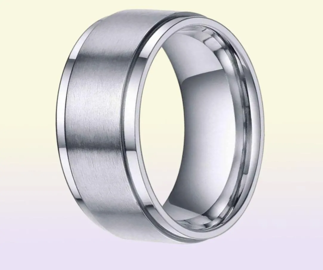 Tigrade 68 mm silberne Farbe Wolfram Carbid Ring Männer Schwarz gebürstetes Ehering männliche Verlobungsringe für Frauen Modes Bague9044108