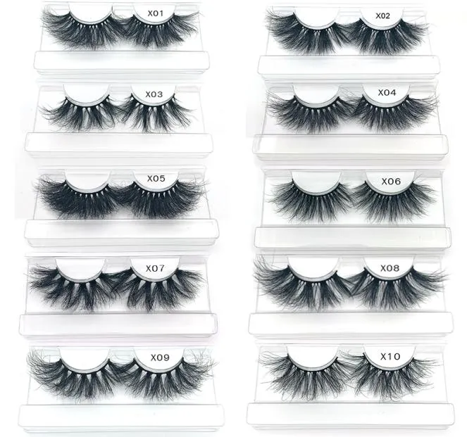 30mm Mink Eyelashes 3D Fluffy Soft False Eyelash Wispy Lashes Big Clear Tray Label Makeup Dramatic Long9368943