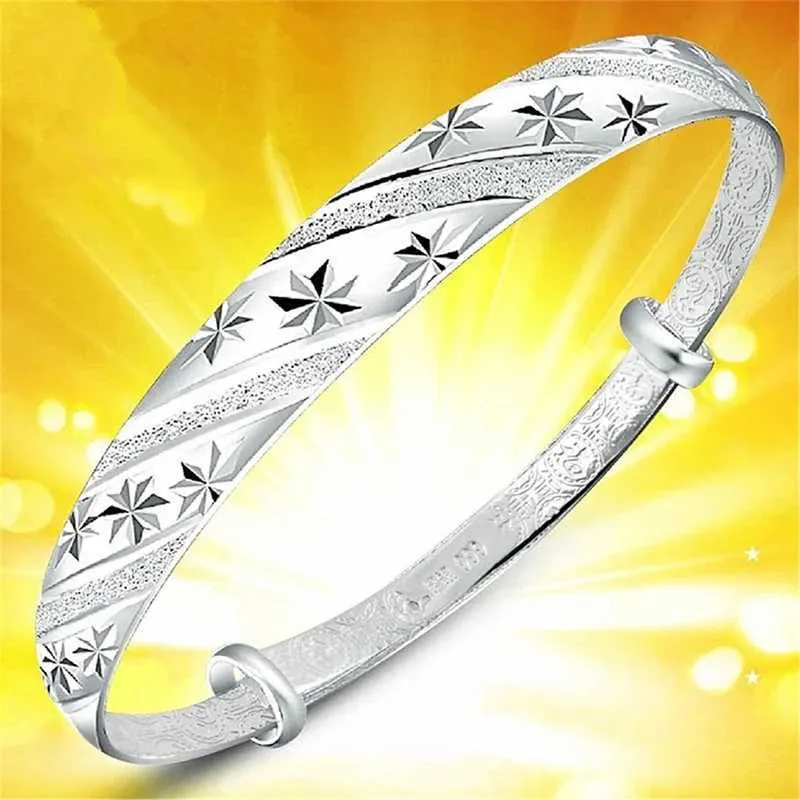 Snowflake Star Grt Silver Bangles Bracelet 999 Sterling Silver Fashion Accessory For Women Perfect For Parties Weddings And Christmas Gifts From Us kentucky 6.76 DHgate.Com