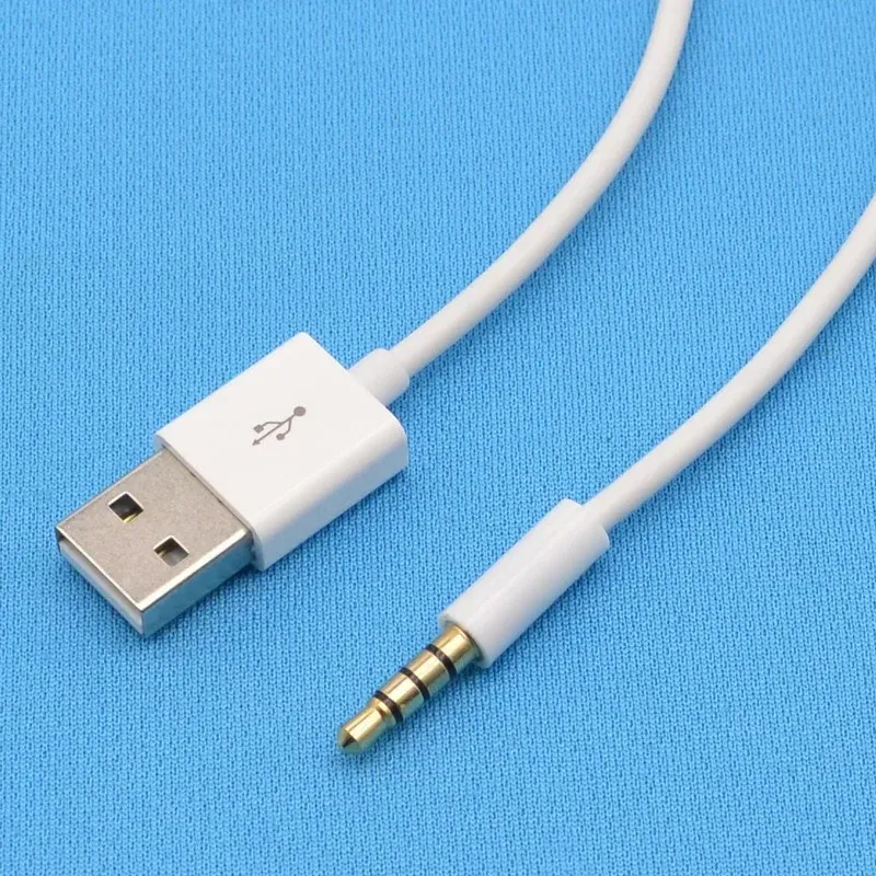3.5mm Jack Aux to USB 2.0充電器データ同期Apple iPodのオーディオアダプターケーブルShuffle