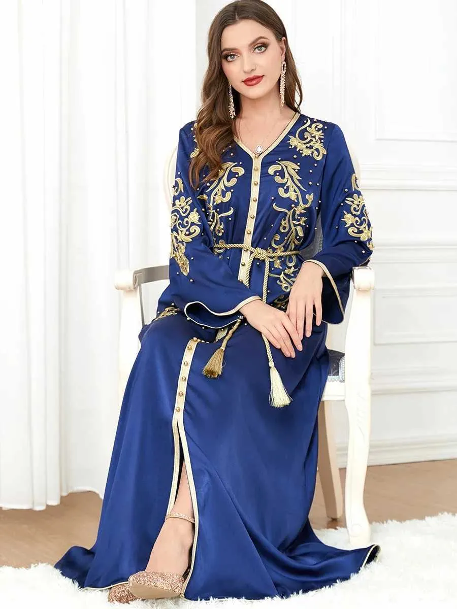 Morocco Dress Women Embroidery Muslim Abaya Casual Polyester Broadcloth Belted  Kaftan from Dhgate Ethnic Clothing - price 11.06