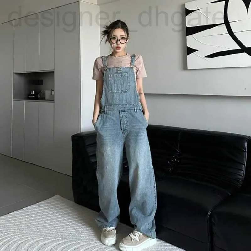 Kvinnors jeans designer designer brev mode casual vår sommar damer retro lös bred ben jumpsuit denim overall byxor byxor ybvt
