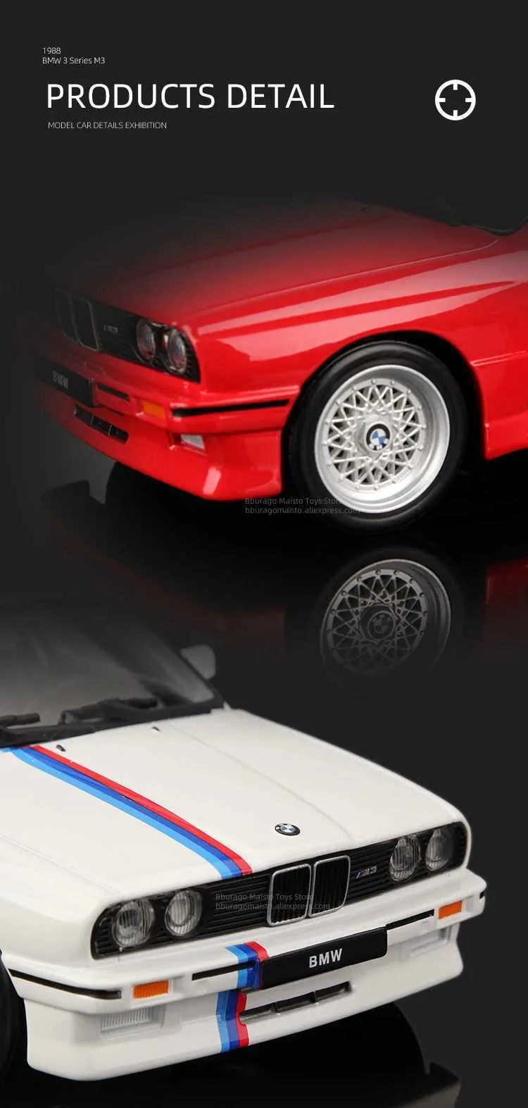 Diecast Metal Car Bburago 1/24 BMW M3 E30 1988 3 Series Alloy Car Model  Collectible From Hairfinitystore, $62.48 | DHgate.Com, image size:750x1573
