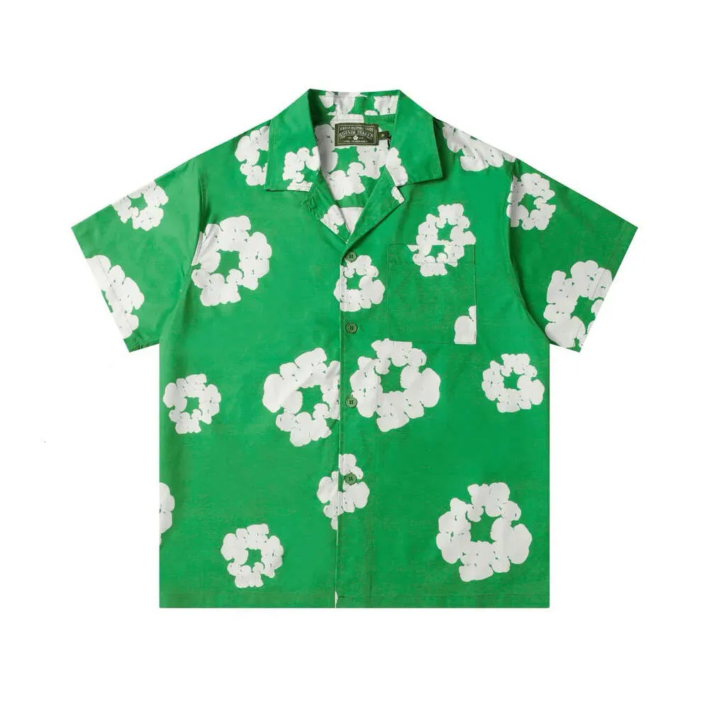 T -shirt voor herenontwerper witte bloem borduurwerk gedrukt polo korte mouw mode tejes groen oranje modemerk t shirt fz2405152