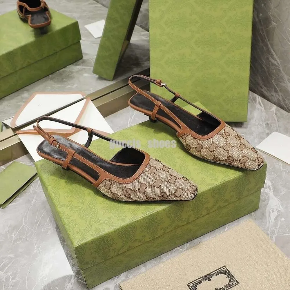 gg Gucci formal shoes Slingback High Heel Sandals with Crystal Sparkling Print Lace up and Ankle Strap for Women