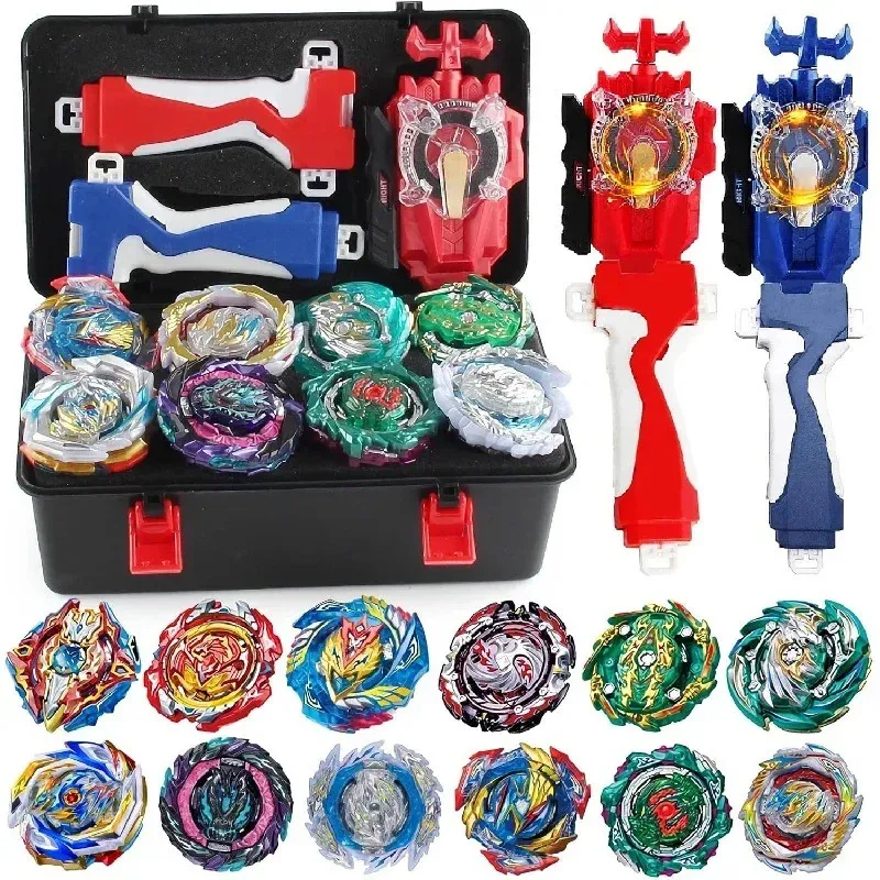 Beyblade Burst Gyro Toys 12 Spinning Tops2ランチャーステッカー戦闘バトリングゲームとのポータブルボックスギフト240514