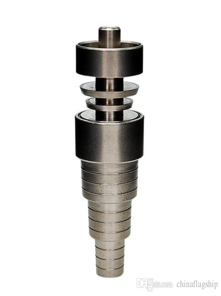 Top quality 6 in 1 Adjustable domeless GR2 dab nail Titanium nails Male Female for s glass bong in stock7464739