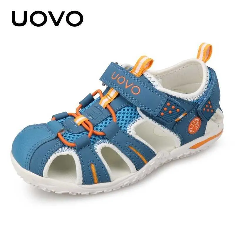 Sandalet Uovo Çocuk Ayakkabı Çocukları Küçük Kızlar ve Erkekler İçin Uygun Sandalet Yaz Plaj Ayakkabıları Eur #24-38 D240515