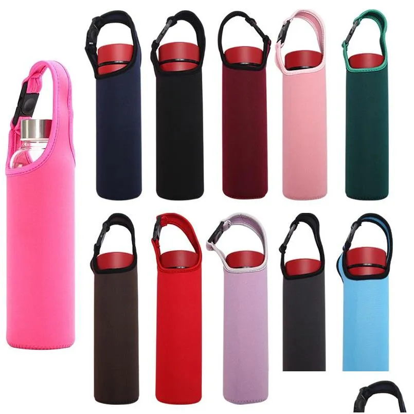 Party Favor Neoprene Portable Glass Single Bottle Cooler Sleeve Holder Er Bag Water Bottles Tote Cup Set Drop Delivery Home Garden F Dh7Iq