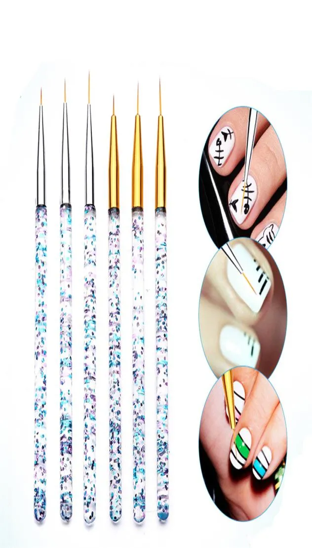 791115mm Nail Art Liner Pinsel Malerei Blume Zeichnung Französische Linien Streifen Acryl UV Gel Stift DIY Maniküre Werkzeuge XBJK19128118795