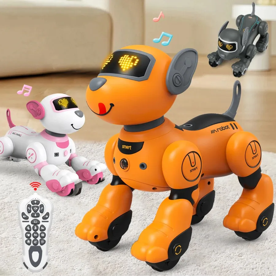 Childrens Toy Remote Control Intelligent Robot Dog DIY Programmering Voice Interactive Electronic Pet Dog Robot Model Gift 240514