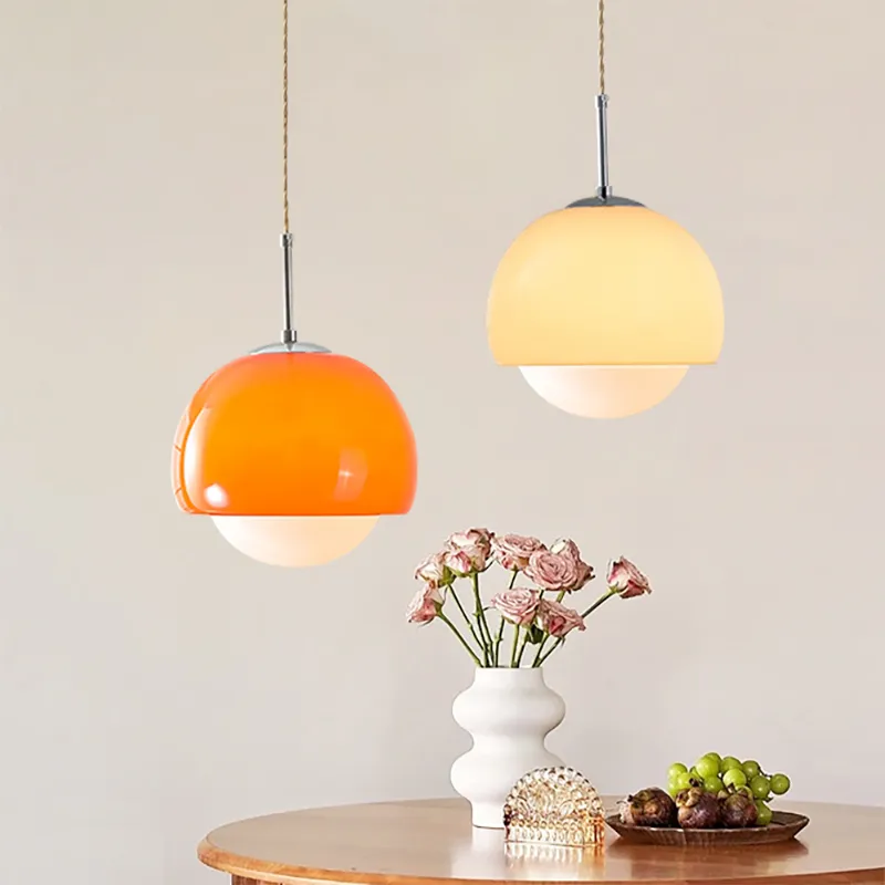 Glasshänge Light Nordic Orange Beige Room Decoration Hanging Lamps For Bedroom Restaurant vardagsrum Studie Lysningsarmatur