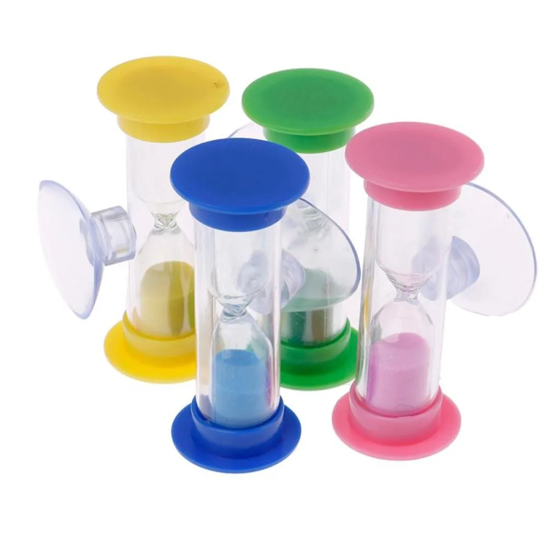 Multicolor Kids Hourglass Mini Glass Sand Clock för tänder Gadget Tandborste Swivel Sand Time Minutes Dusch Timer 1 st 2 minuter9033180