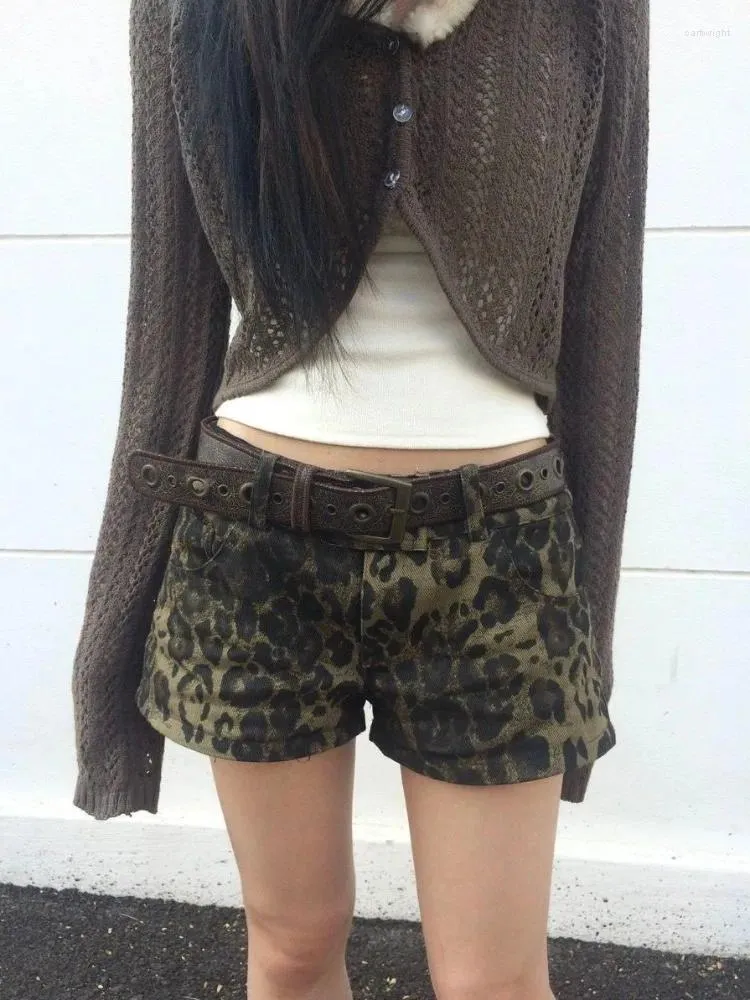 Damesshorts 2024 Bottoms Harajuku Leopard Print Jean For Women Pantalones Cortos de Mujer Streetwear Fashion Casual Sexy Pants