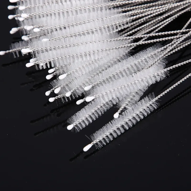 Stainless Soft Hair Suction Glass Tube Water Cup straw Washing Brushes Fish Tank Straw Bottle Cleaning Brush bong cleaner Tool
