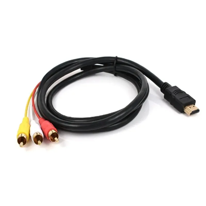 1080p 1,5m HDMI compatible à 3 RCA Video Audio HDMI Compatible Cable Cord Converter Adaptateur pour HDTV TV Set-box DVD