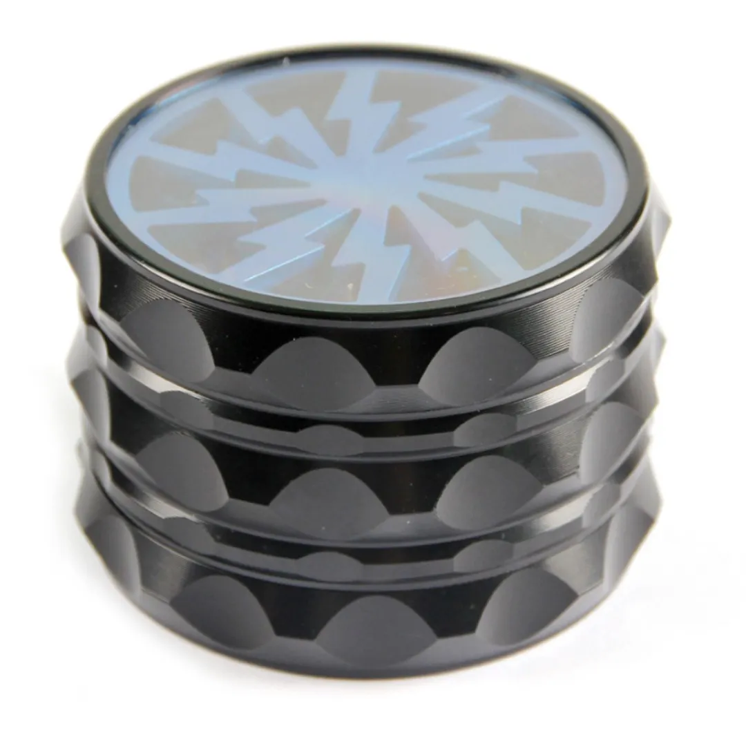 Hot Selling Tobacco Metal Grinder Crusher Dry Herb Rök Kvarnar Pollen Spice Cigarett 63mm 4-stycken Visionär svart snabb frakt