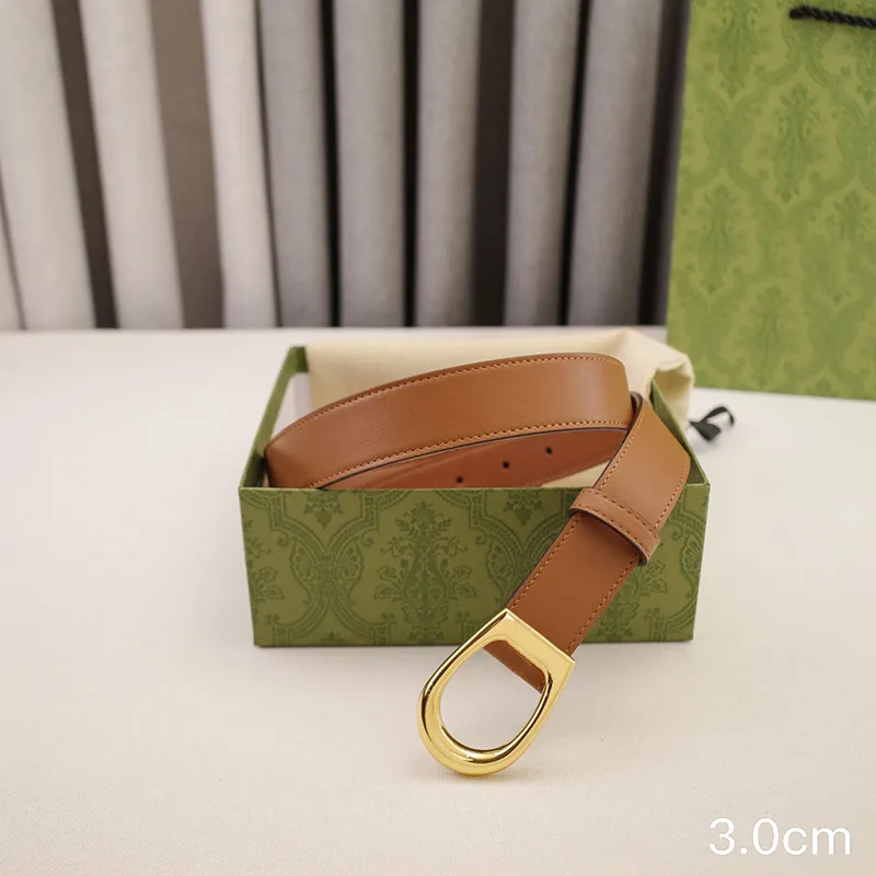 Leather Belt For Mens Women Designer Smooth 3.0cm Width Top Men