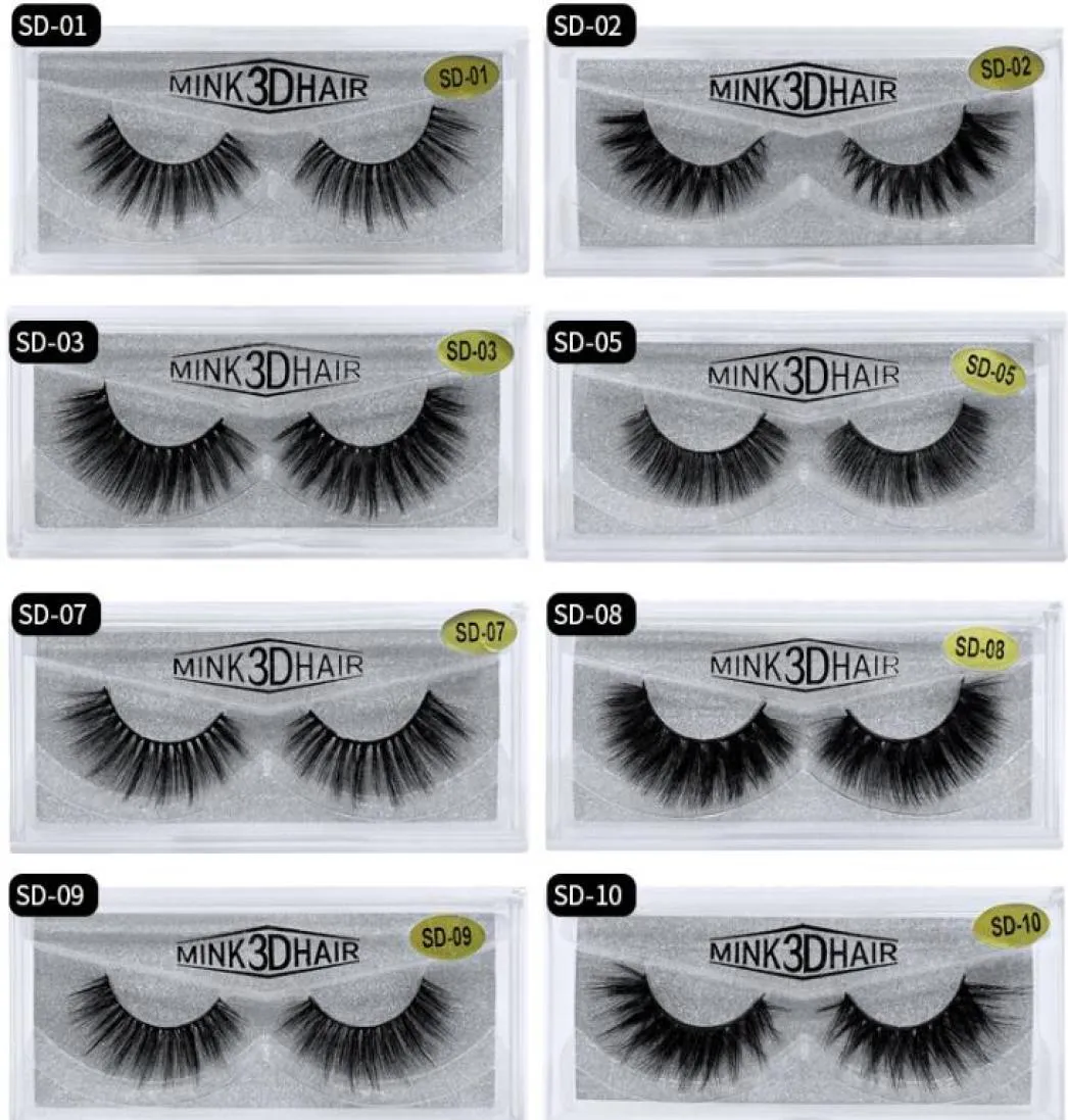 20 Styles 3D Mink Eyelashes Eye Lash Extension Sexig False Eyelashes Natural Thick Fake Eye Lashes Full Strip Mink Eye Lashes Beaut1343340