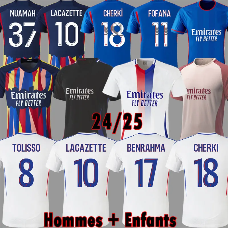 23 24 25 Benrahma Maillot de Foot Soccer Jerseys Nuamah ol 4th Fofana Tagliafico Football Shirts 2023 2024 2025 Lyonnais Orban Traore Man Kids Kits Equipment Lyon Tops