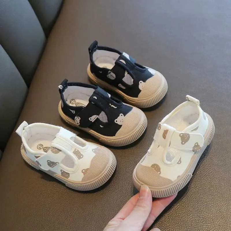 Sneakers baby canvas skor vårpojkar och flickor andningsskor förskola sportskor baby mjuk ensam löpskor 17-28 D240515