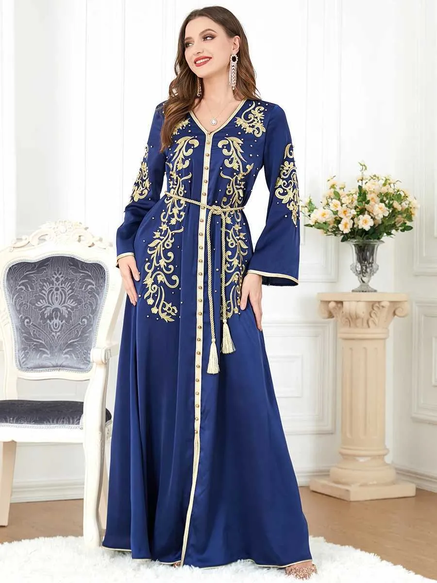 moroccan dresses casual Moroccan print captivated in tassel modest maxi dress