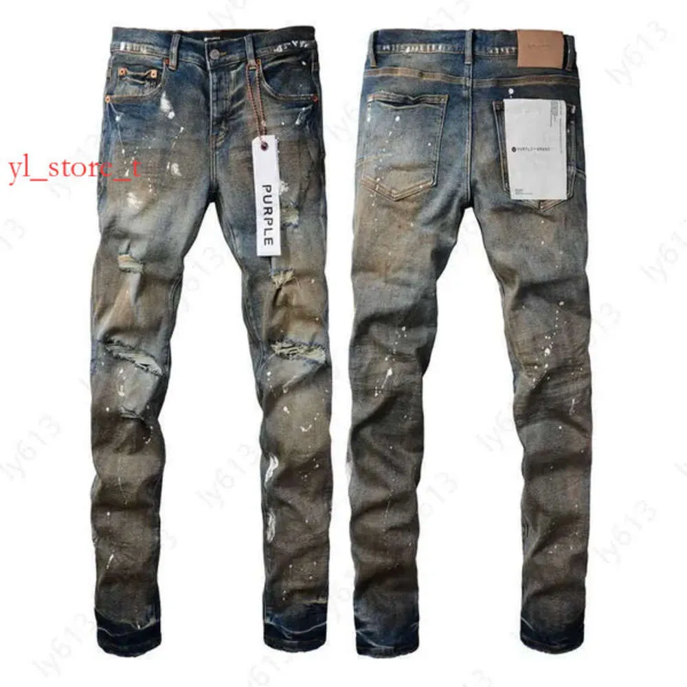 Designer jeans män lila jeans märke jeans baggy denim byxa ruin hål byxor high kvalitet broderare nödställda rippade kvinnliga jeans 7d f.Kr.