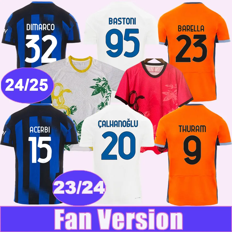 23 24 Lautaro Barella Mens Soccer Jerseys Thuram Acerbi J.