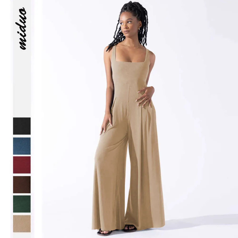 New Style High Waist Strapless Wide Leg Jumpsuit For Women Spring Summer Commuter Casual Wear With Loose Fit And Wide Leg Pants Solid Color F51553 From Dongdumaoyi 36.71 DHgate.Com