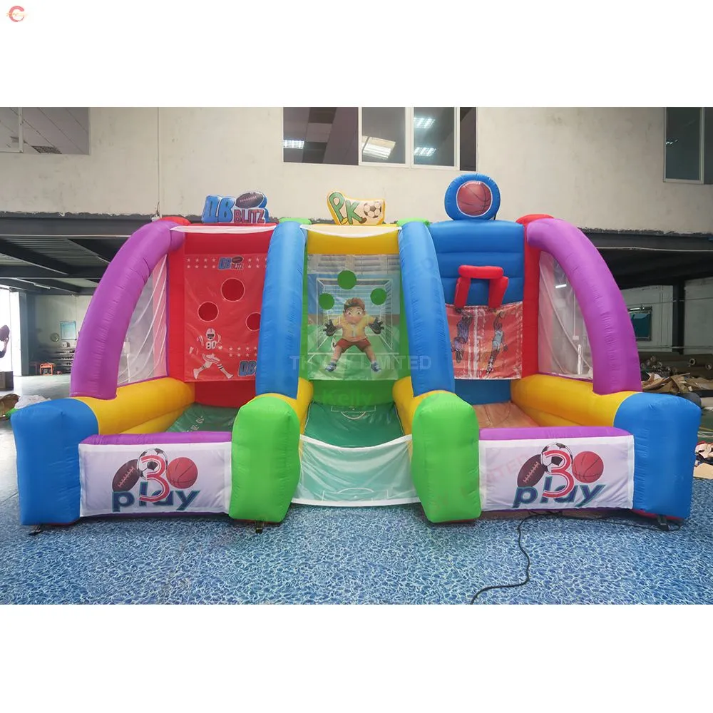Gratis fartyg utomhus 5x3x3mh (16,5x10x10ft) Aktiviteter 3 i 1 uppblåsbart spel för barn Uppblåsbara karneval sportleksaker för evenemang