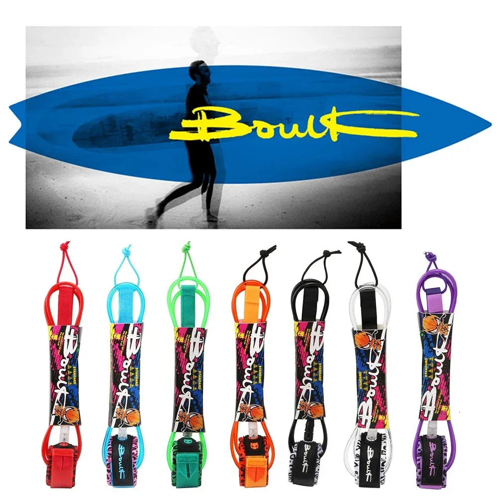 AQUBONA Surfboard Leash – 6ft To 12ft Options, 7mm TPU, Adjustable Ankle Cuff With Key Pocket