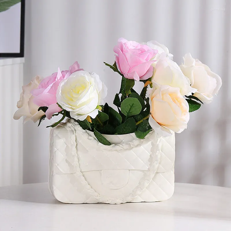 Planters Handbag Vase Creative Fashion Living Room Entrance TV Cabinet Decoration Dried Flowers And Flowerpot