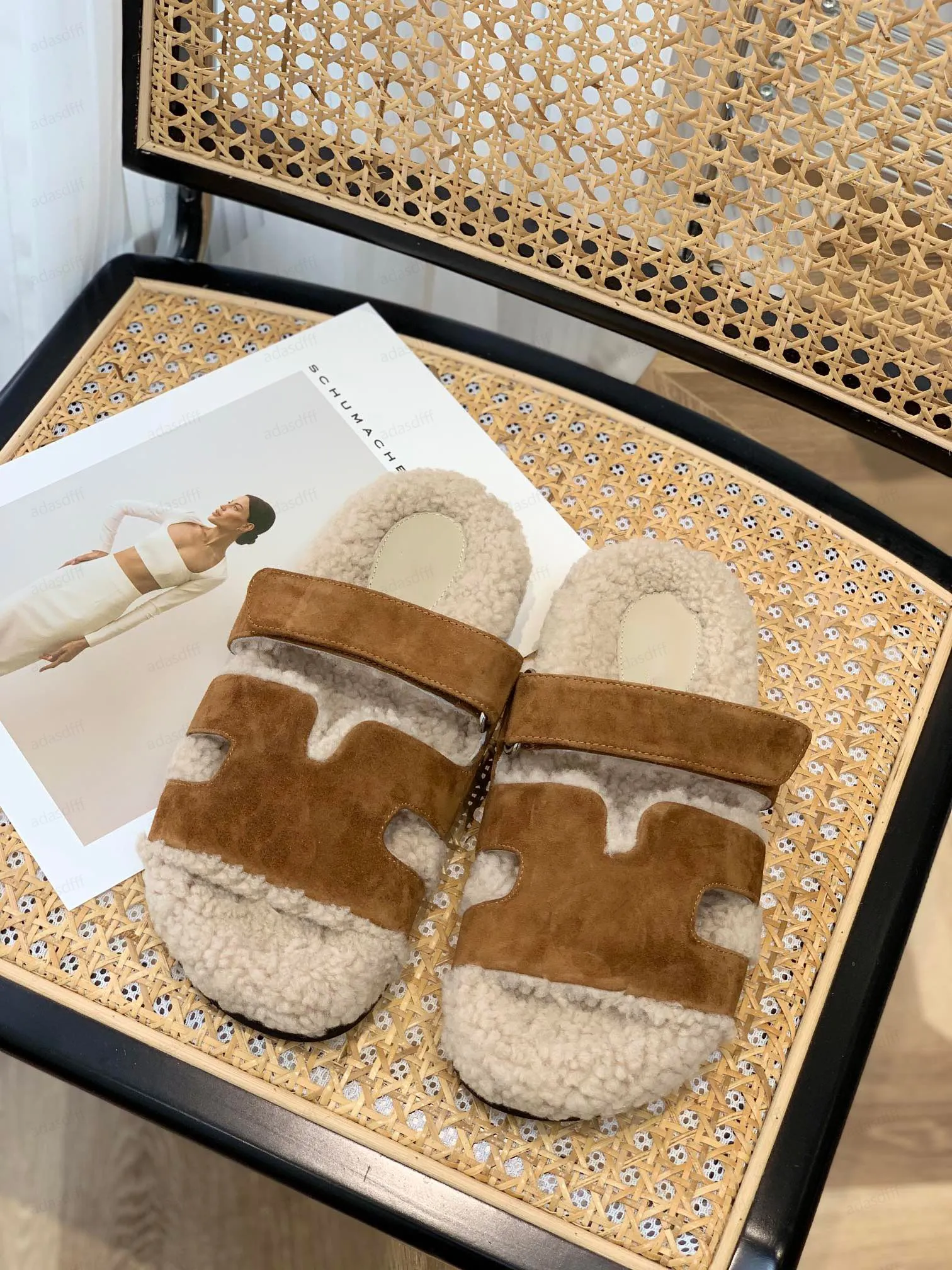 Fur slides designer sales
