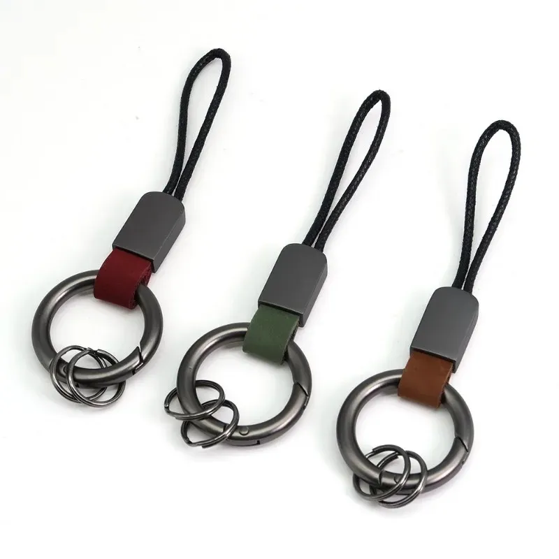 Genuine Leather Keychains Simple Lanyard Keyring Men Women Car Key Holder Key Cover Auto Keyring Accessories Gifts Phone Straps