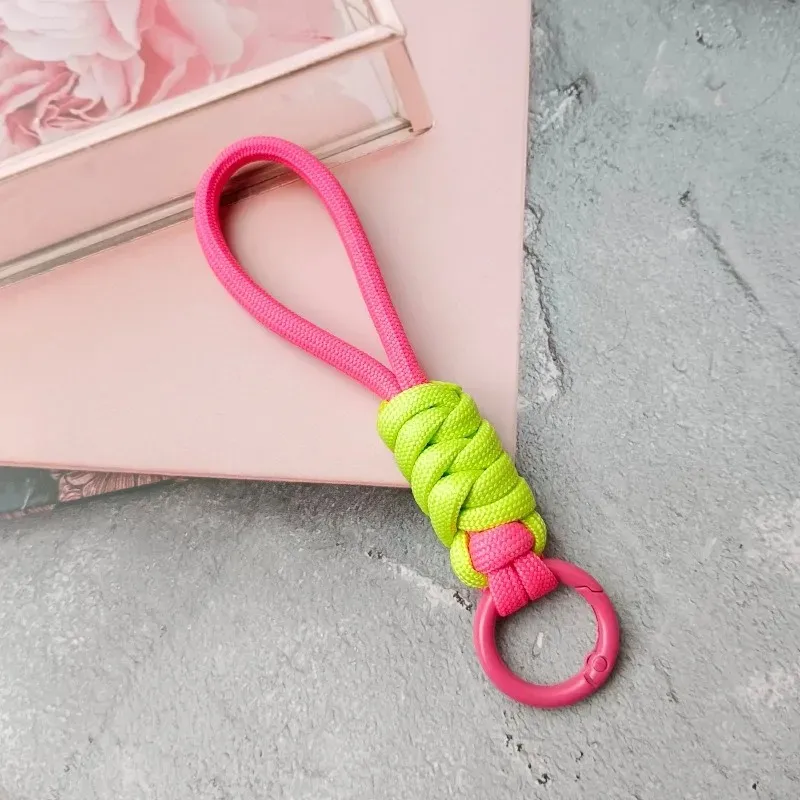 Tornario creativo cordino intrecciato la custodia del telefono Donne Anti Lost Knot Rope Strap Chiave Catene Accessori fai -da -te Fashion Keyring