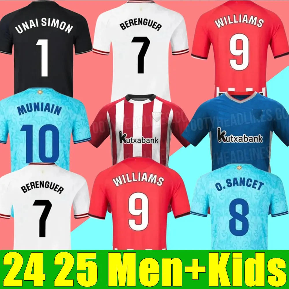 24 25クラブサッカージャージBerenguer 2024 2025 Muniain Athletic Bilbao Home Away Williams Football Shit