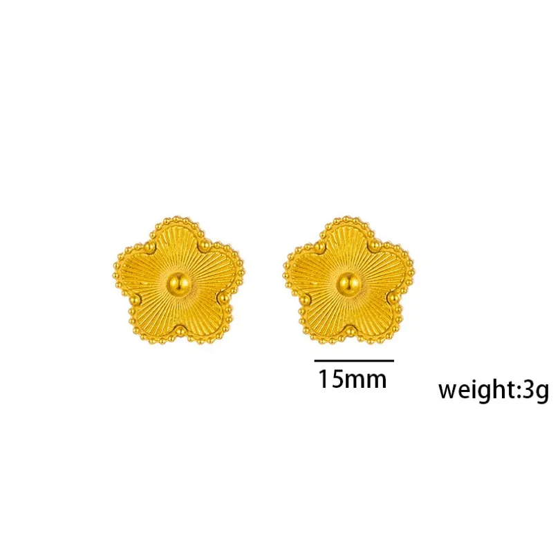 new Five Leaf Flower Bracelet Necklace Earring Set Simple Young Style Gift Necklace Designer Laser Bracelet 18 Gold Plated Stud Earrings Fashion Womens Jewelry Set