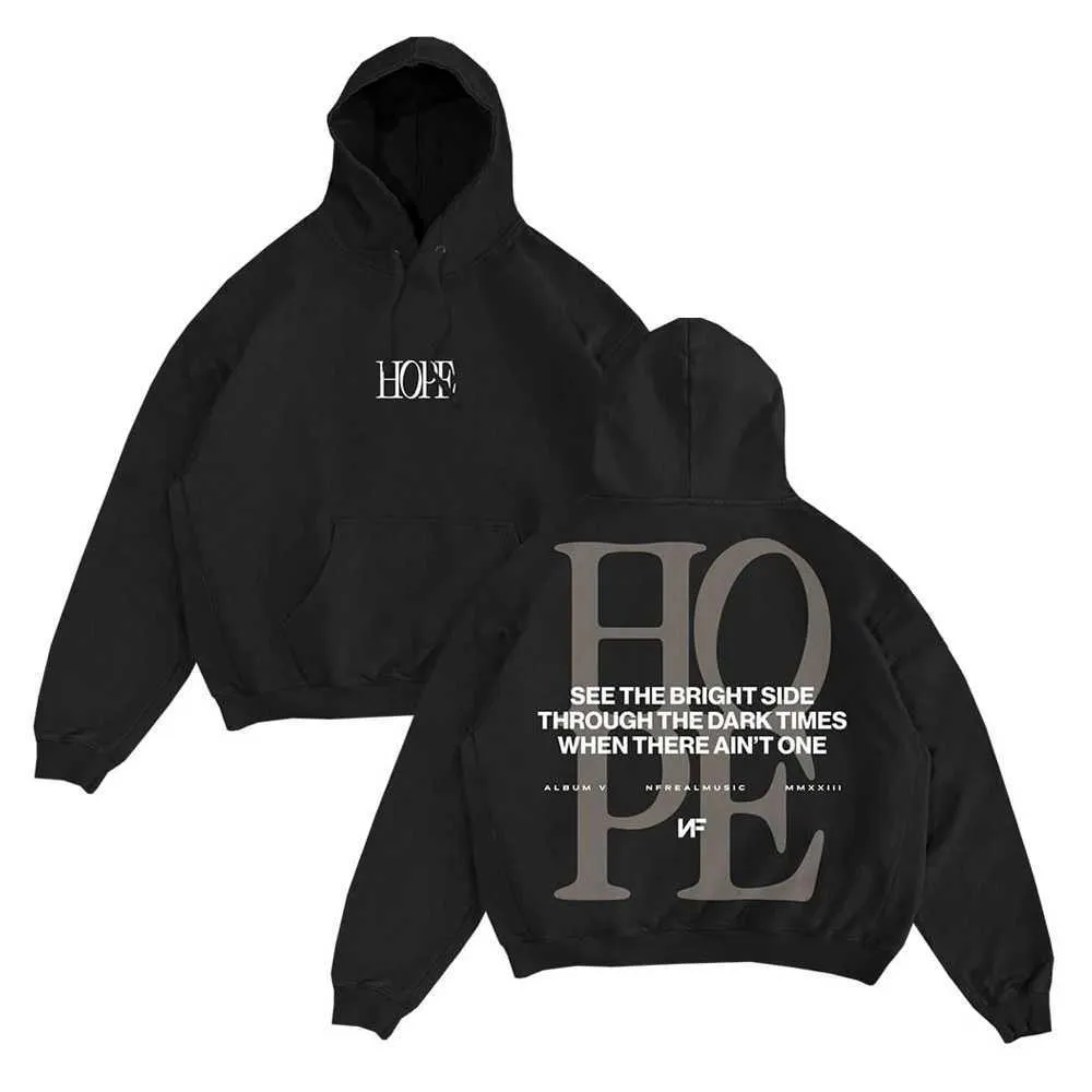 2023 World Tour Hip Hop oversized fleece hoodie for Men and Women Rapper NF Hope Tour Long Sleeve Strtwear Sweatshirt T240515
